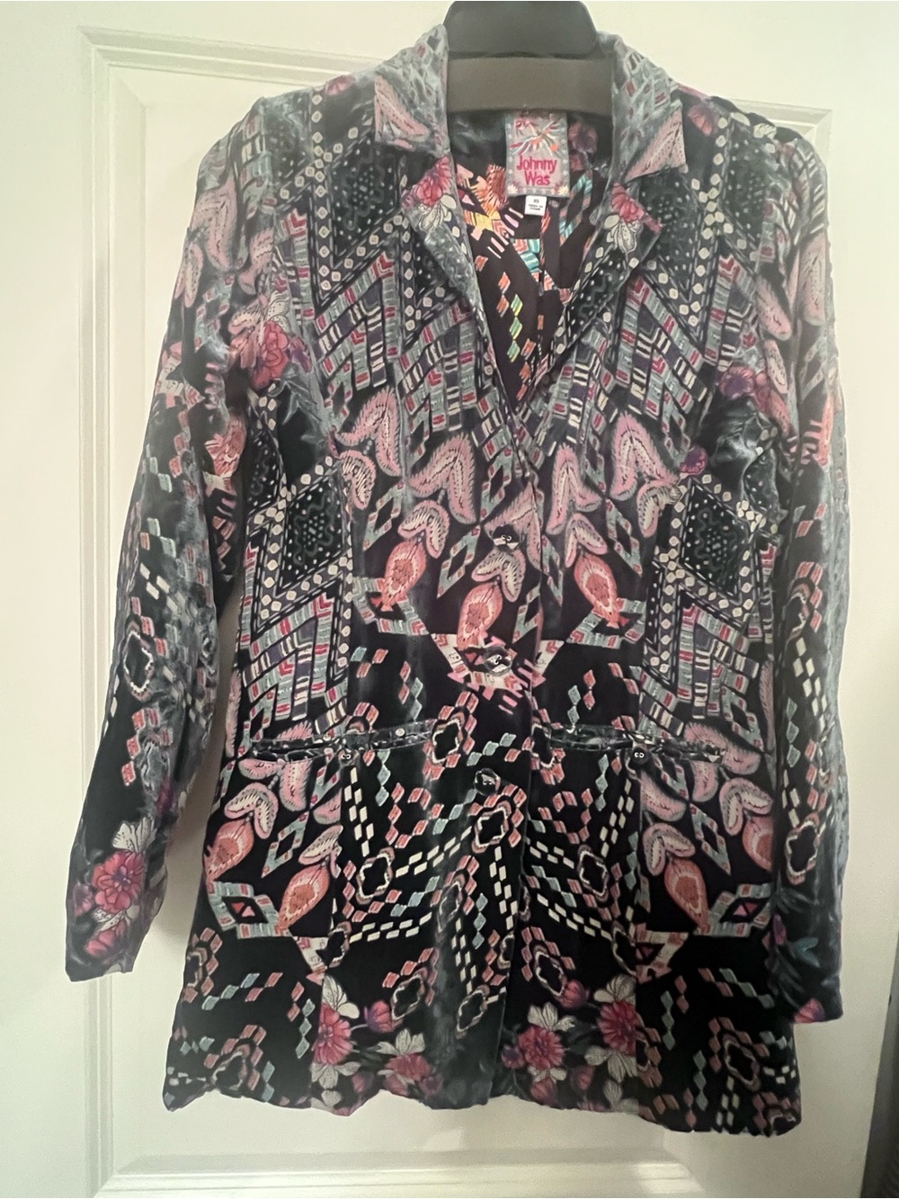 Johnny Was Marami Velvet Burnout Blazer XS
